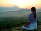sun rising to meditate